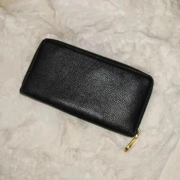 Marc Jacobs Large Black Leather Gold Zip Around Waller - Picture 3 of 5